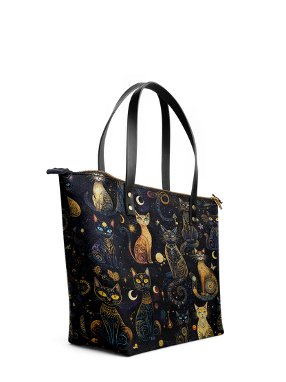 "Lunacat" Leather Tote Bag Matching Set (FREE WALLET)