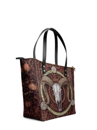 "Hexram" Leather Tote Bag Matching Set (FREE WALLET)