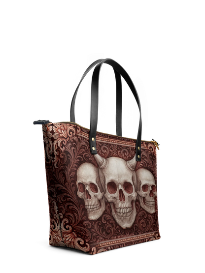 "Triskelion" Leather Tote Bag Matching Set (FREE WALLET)