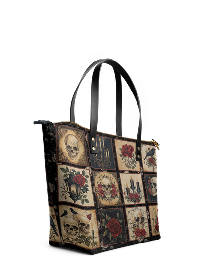 "Blacklitany" Leather Tote Bag Matching Set (FREE WALLET)