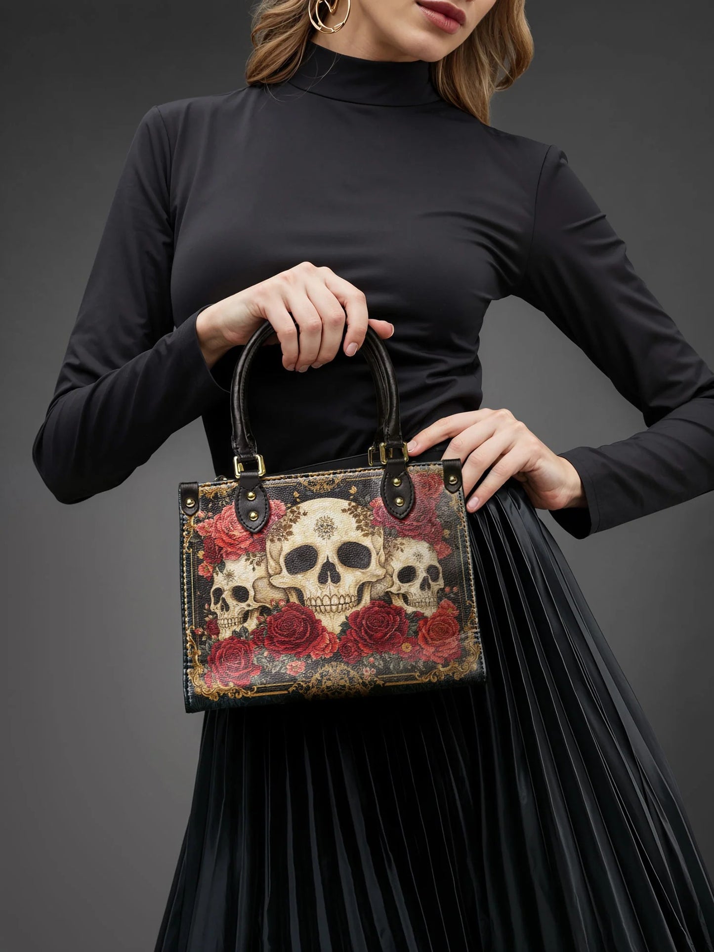 "Bloodrose" Small Leather Bag Matching Set (FREE WALLET)