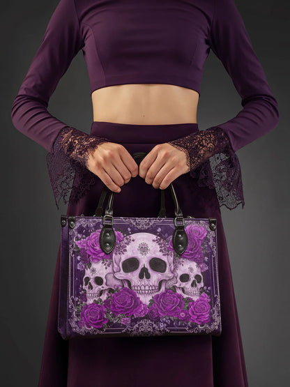 "Bloodrose" Poison Plum - Leather Handbag Matching Set (FREE WALLET)
