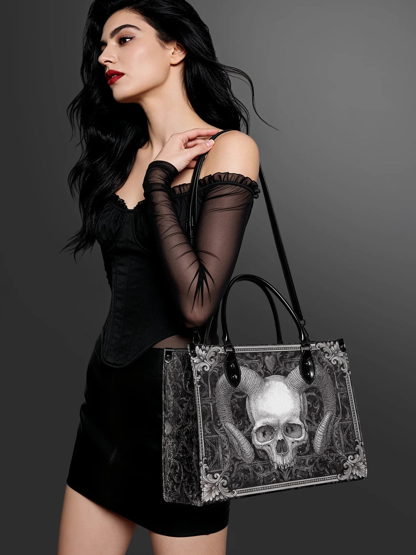 "Grimcrown" - Leather Handbag Matching Set (FREE WALLET)