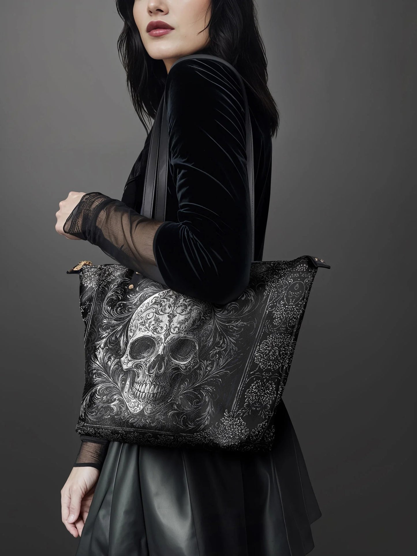 "Obscuria" Leather Tote Bag Matching Set (FREE WALLET)