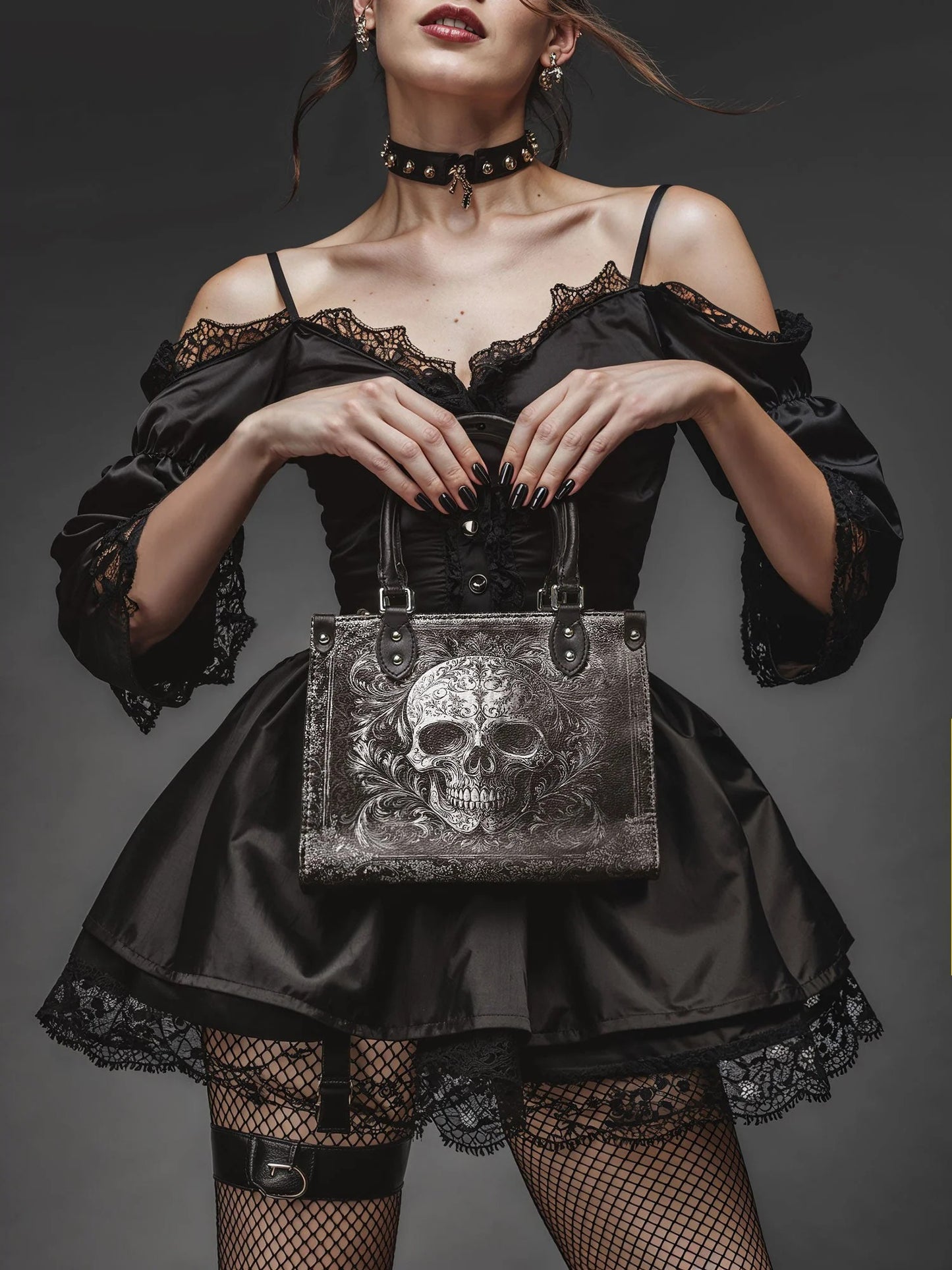 "Obscuria" - Small Leather Handbag Matching Set (FREE WALLET)