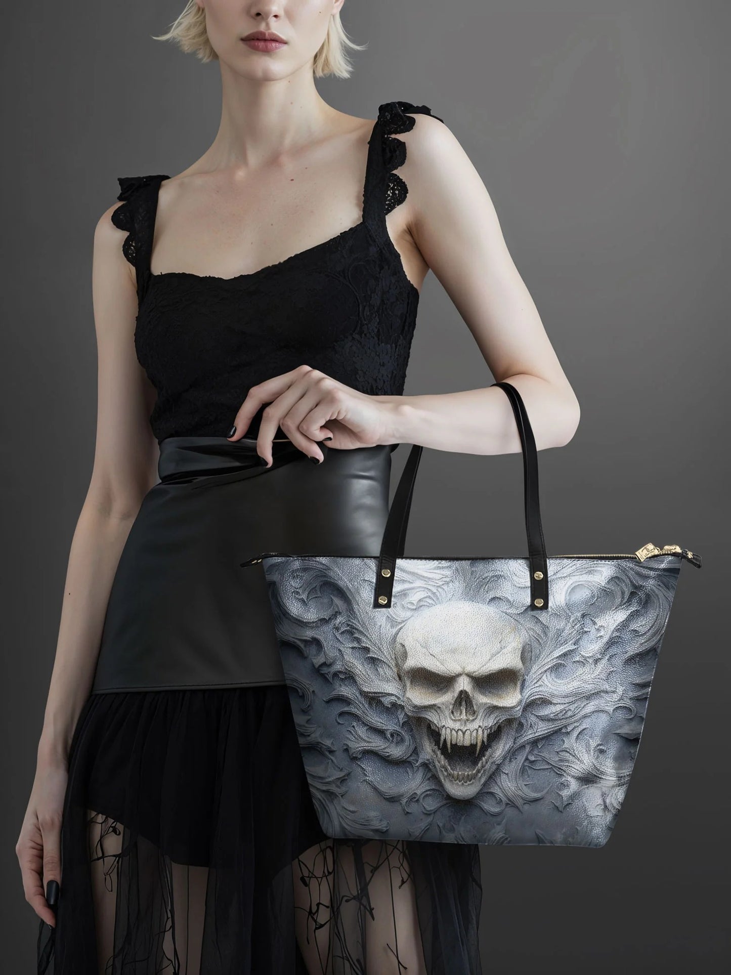 "Wraithbone" Leather Tote Bag Matching Set (FREE WALLET)