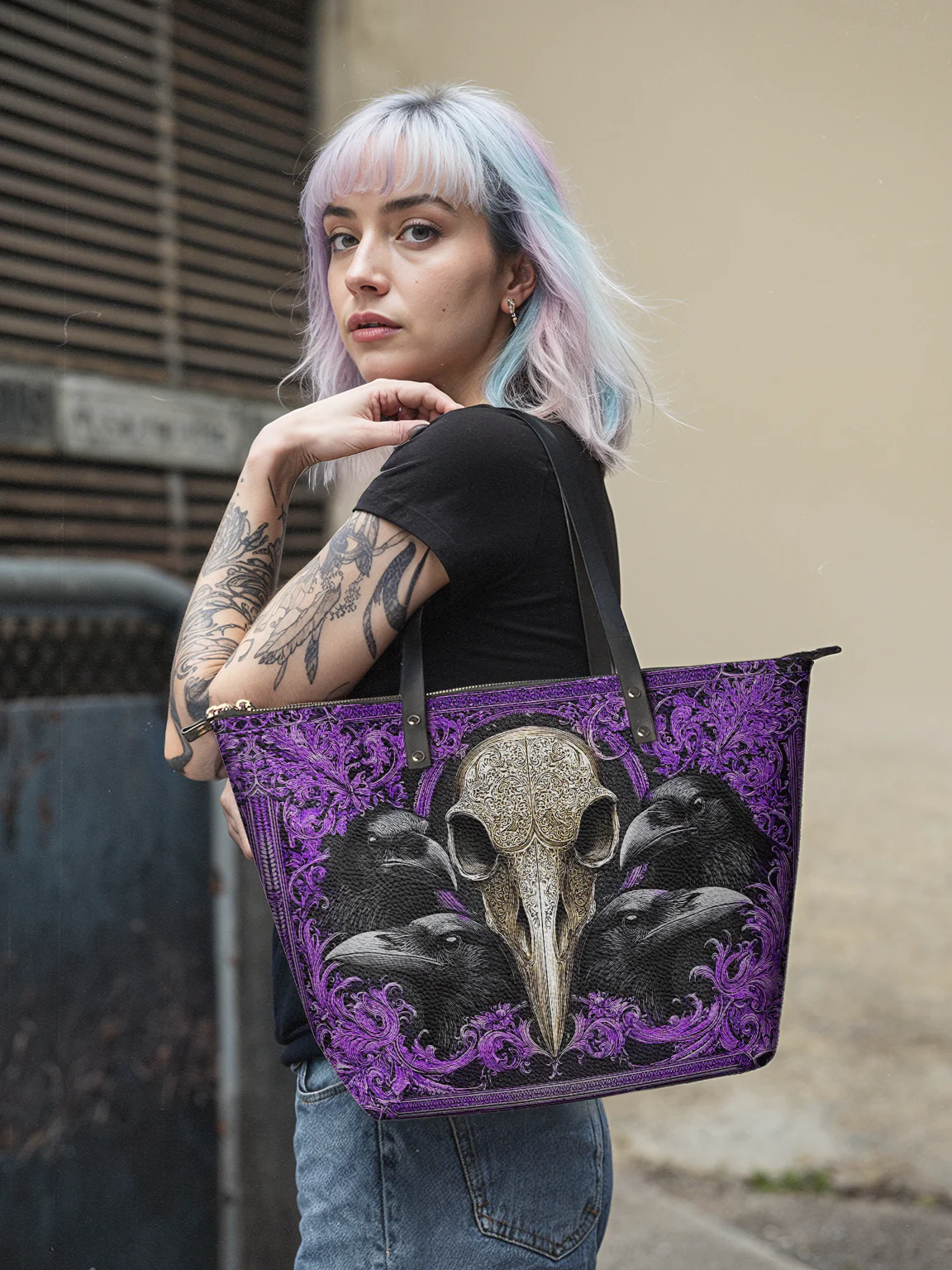 "Corvexia" Leather Tote Bag Matching Set (FREE WALLET)