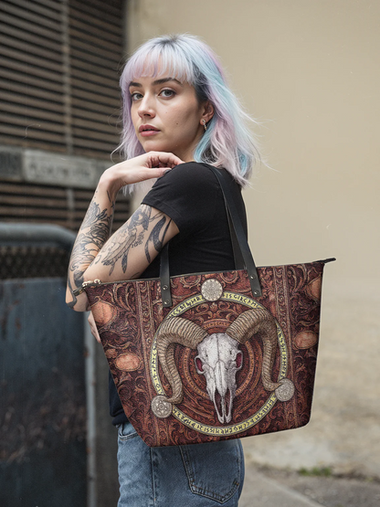"Hexram" Leather Tote Bag Matching Set (FREE WALLET)