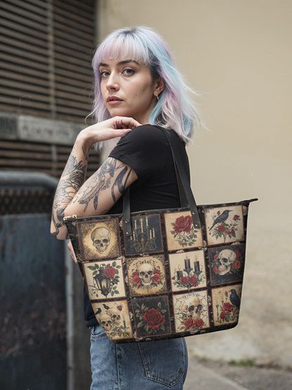 "Blacklitany" Leather Tote Bag Matching Set (FREE WALLET)