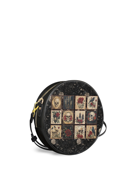 "Blacklitany" Circle Crossbody Bag