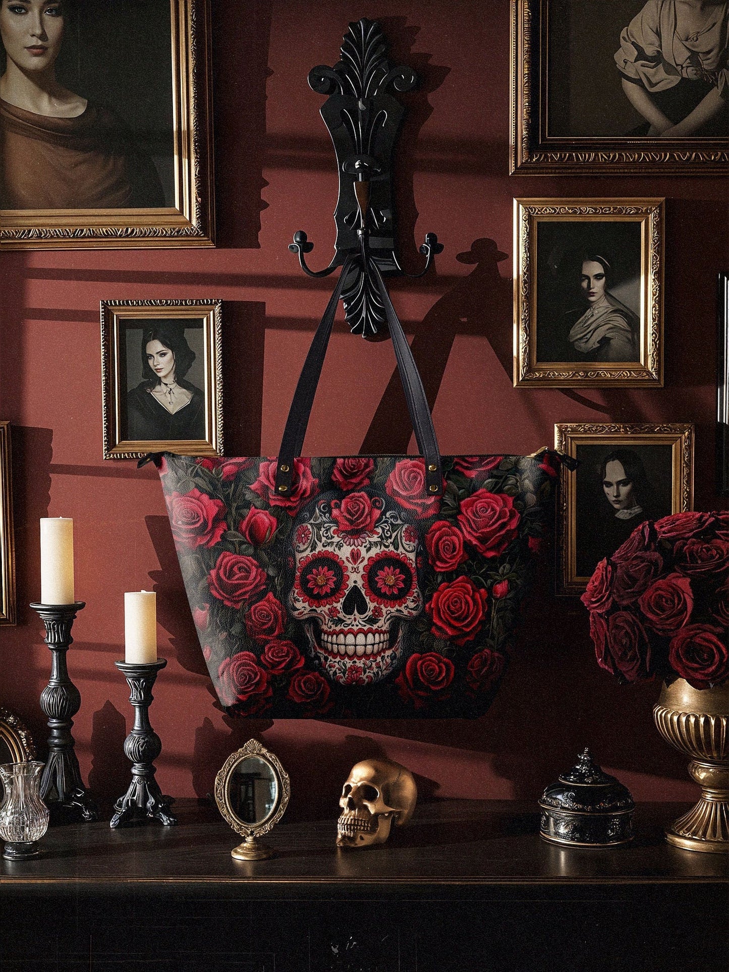 "La Roja" Leather Tote Bag Matching Set (FREE WALLET)