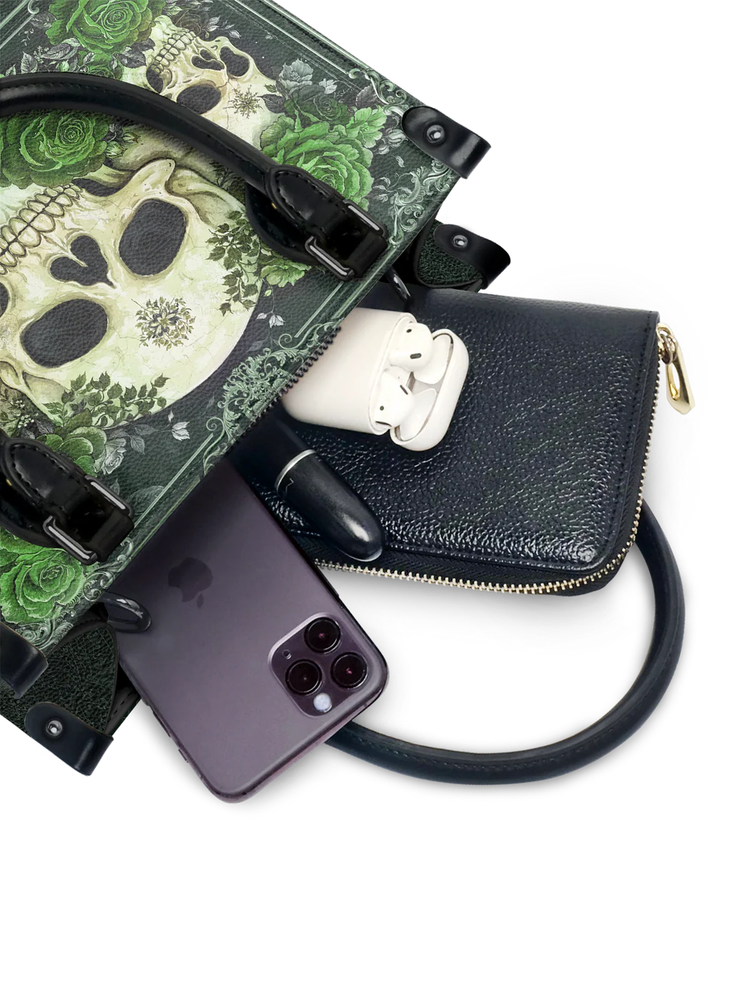 "Bloodrose" Poison Ivy - Small Leather Handbag Matching Set (FREE WALLET)