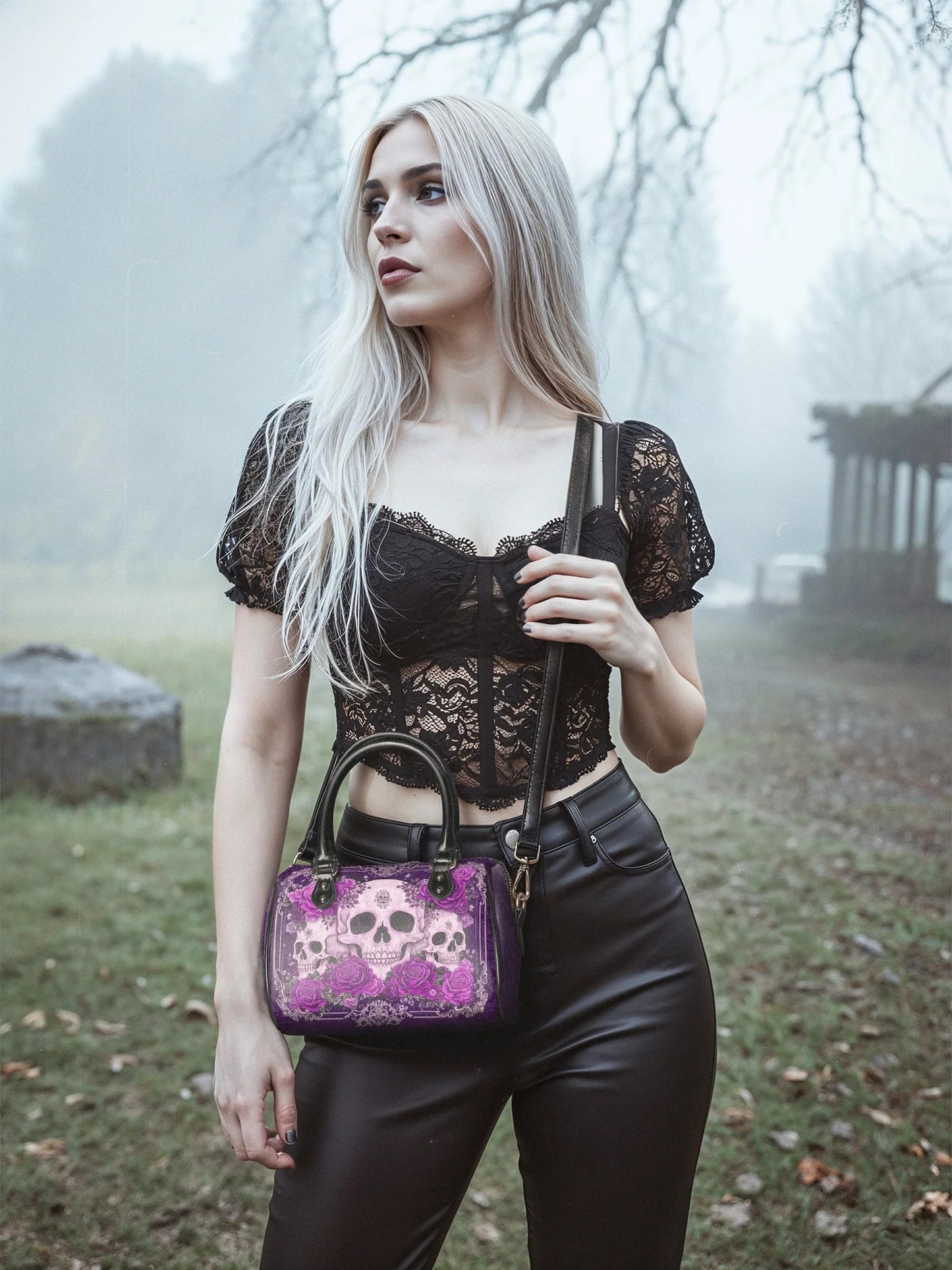 "Bloodrose" Poison Plum Mini Satchel
