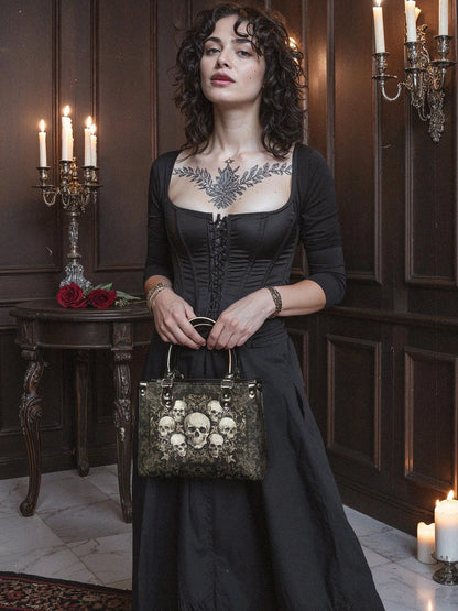"Deathmark" - Small Leather Handbag Matching Set (FREE WALLET)