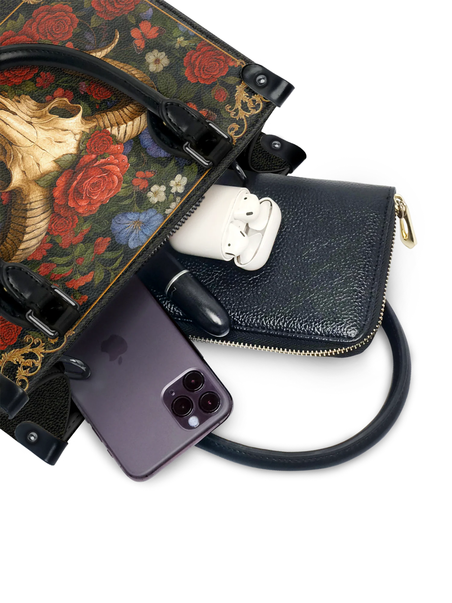 "Rosethorn" - Small Leather Handbag Matching Set (FREE WALLET)