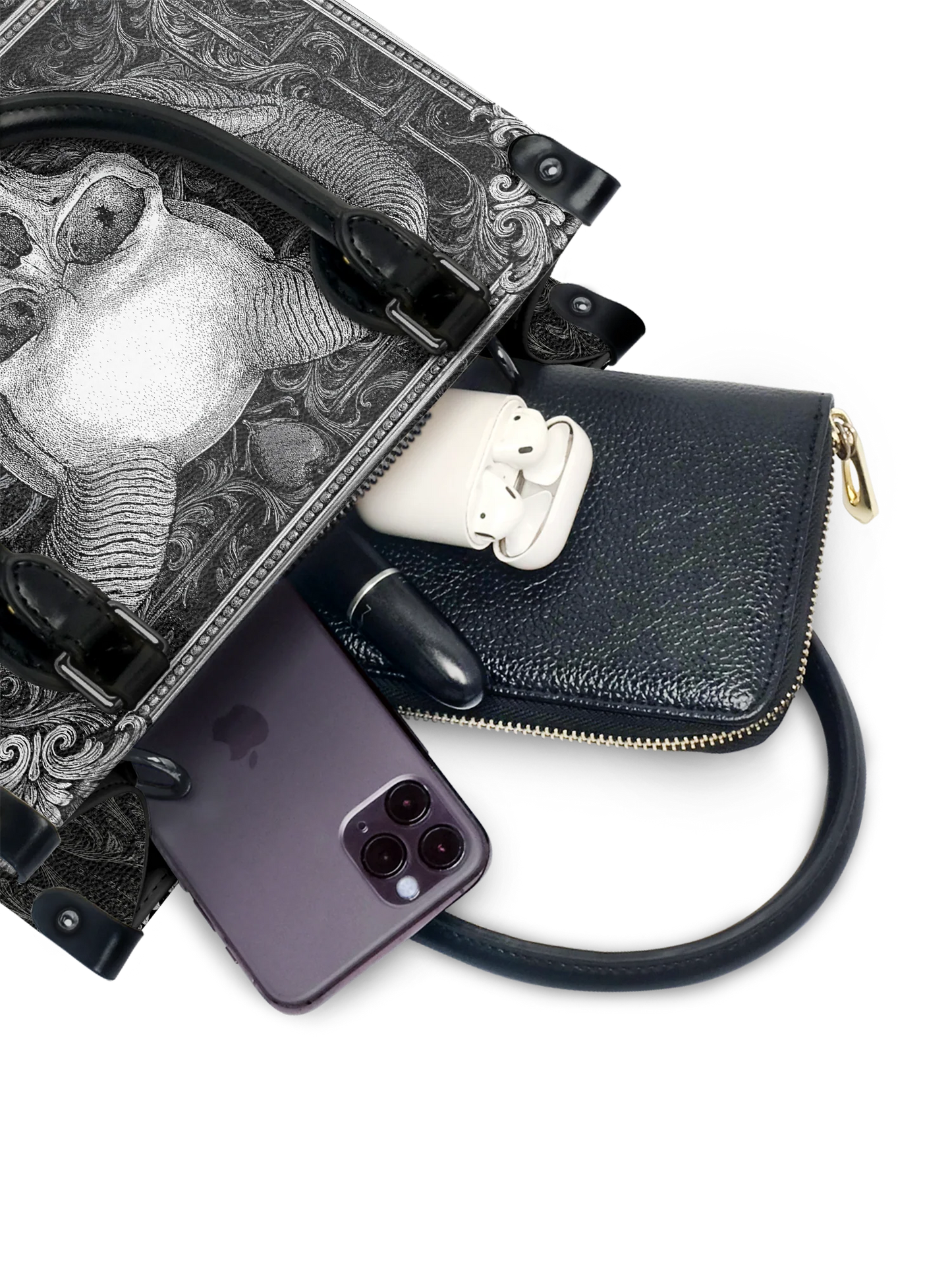"Grimcrown" - Small Leather Handbag Matching Set (FREE WALLET)