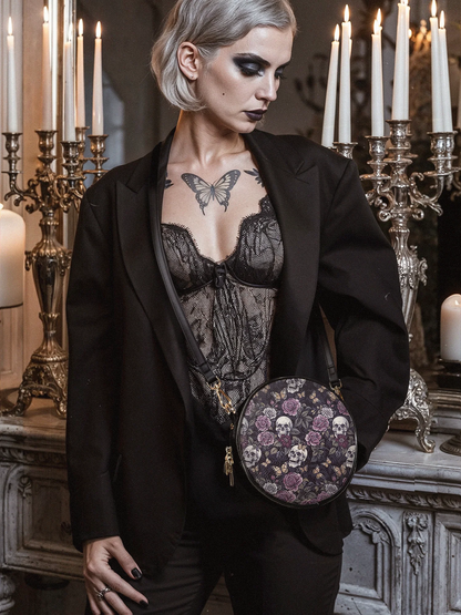 "Noctaflora" Circle Crossbody Bag