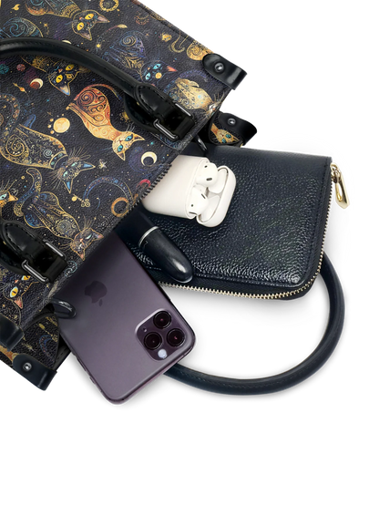 "Lunacat" - Small Leather Handbag Matching Set (FREE WALLET)