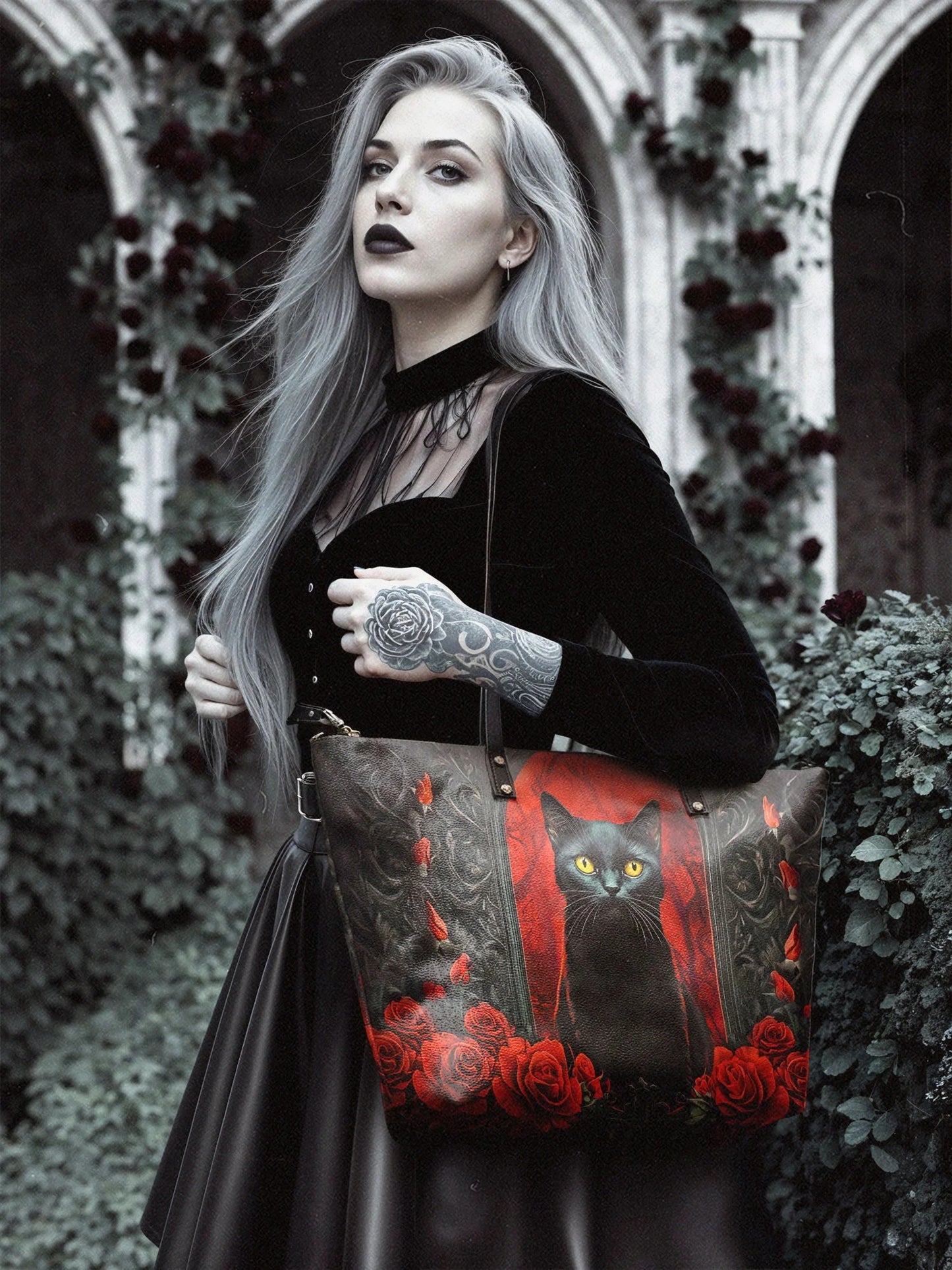 "Nyxrose" Leather Tote Bag Matching Set (FREE WALLET)