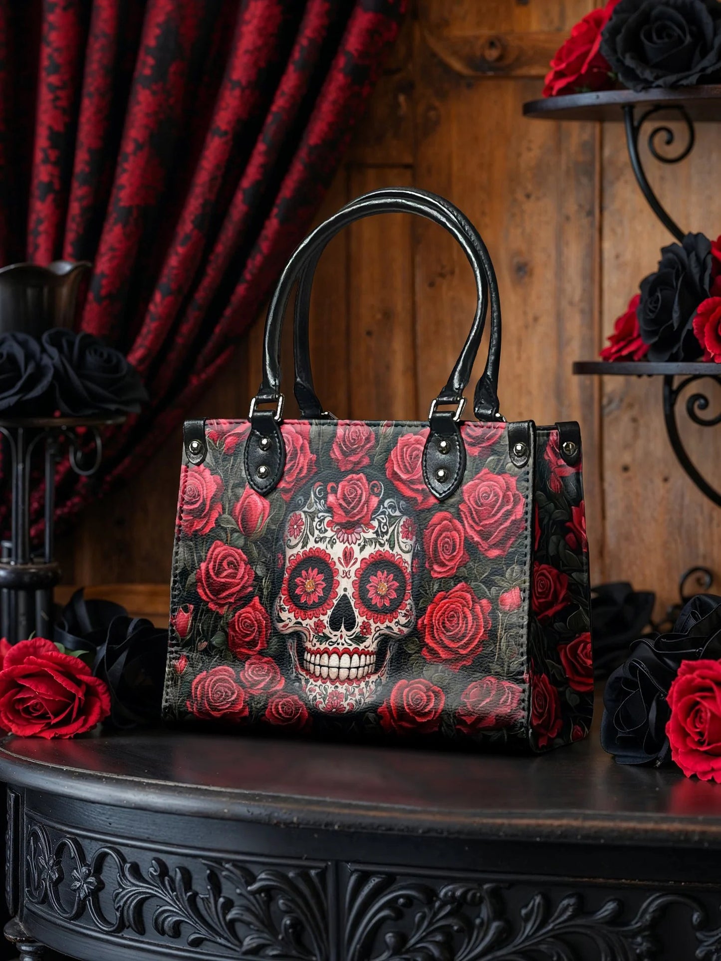 "La Roja" - Small Leather Handbag Matching Set (FREE WALLET)