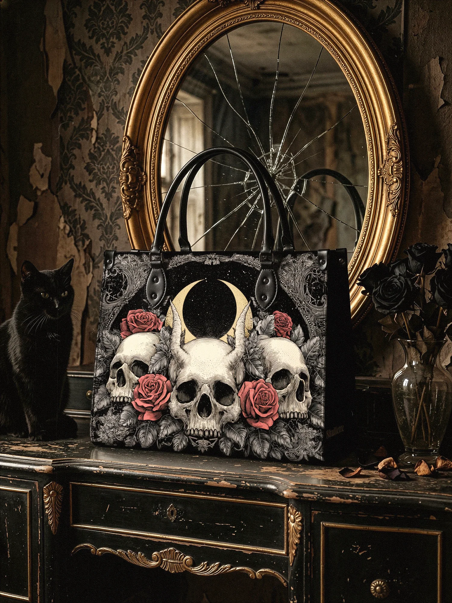 "Nightrosary" - Leather Handbag Matching Set  (FREE WALLET)