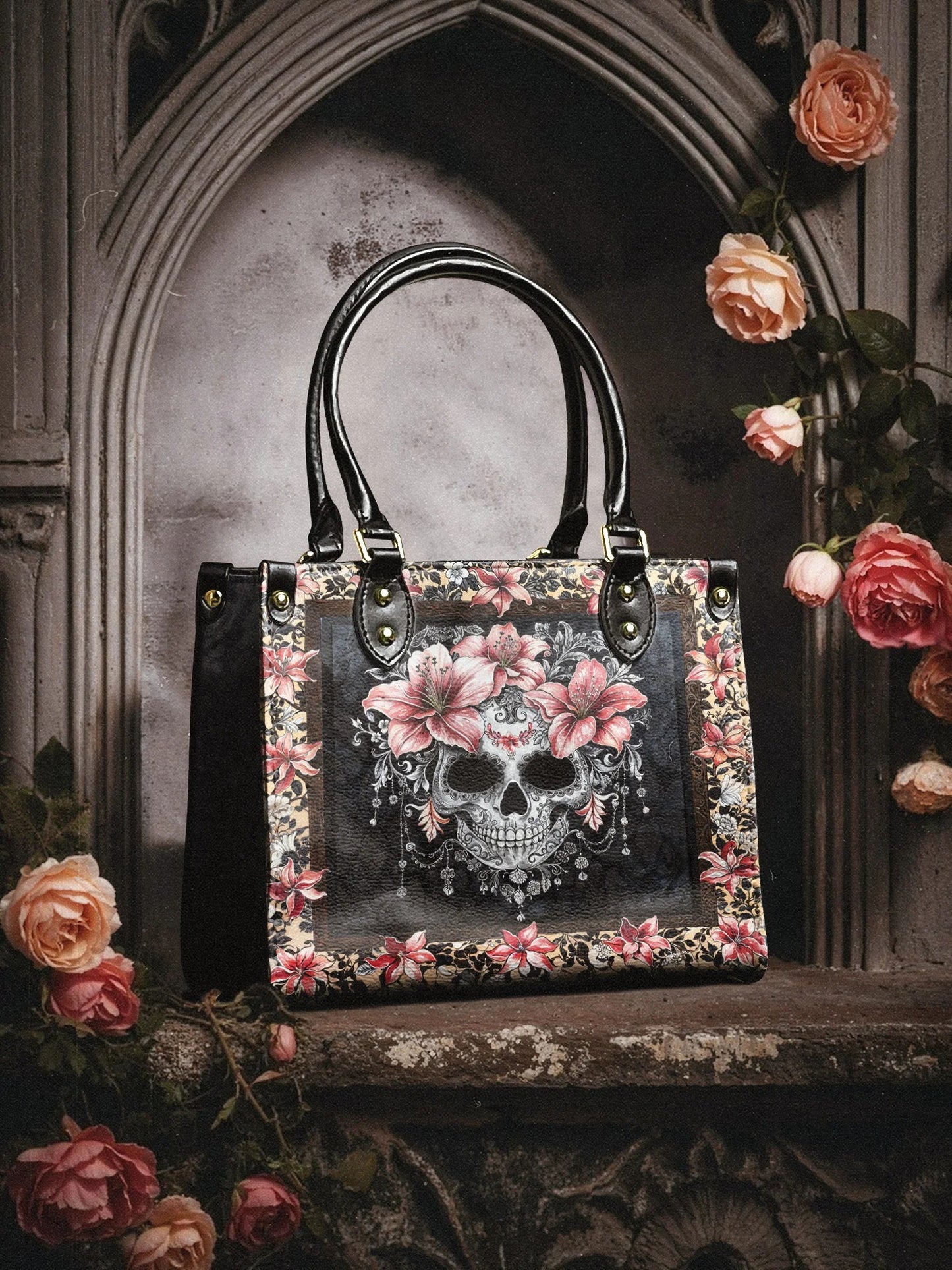 "Roselace" Small Leather Bag Matching Set (FREE WALLET)