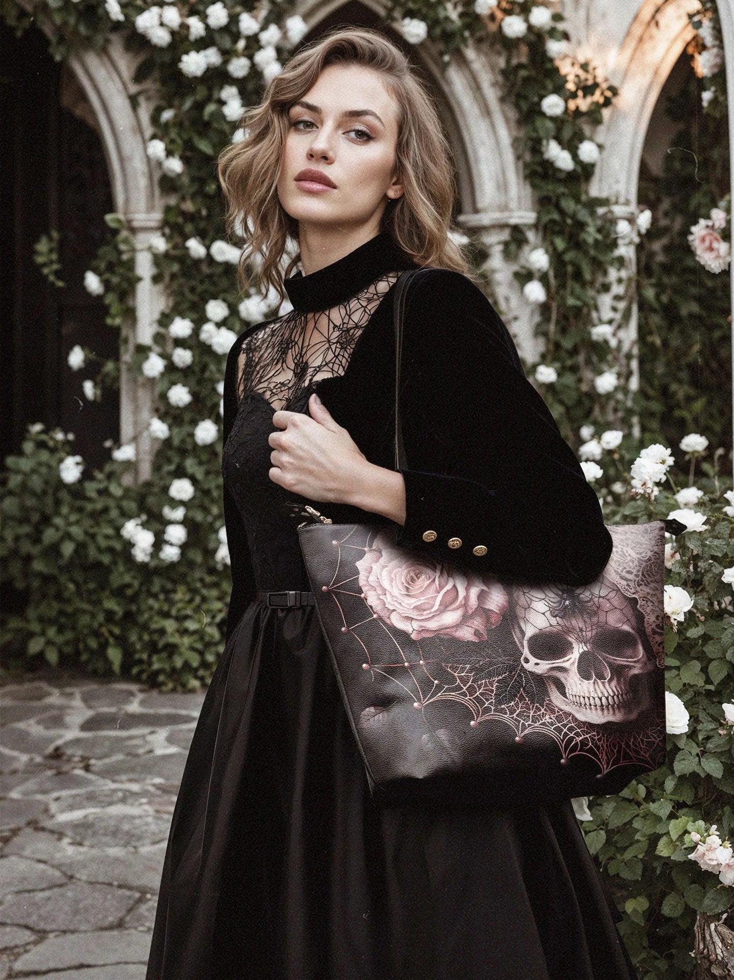 "Venomina" Leather Tote Bag Matching Set (FREE WALLET)