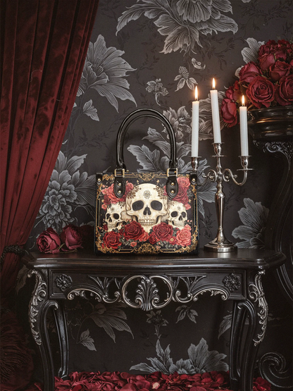 "Bloodrose" Small Leather Bag Matching Set (FREE WALLET)