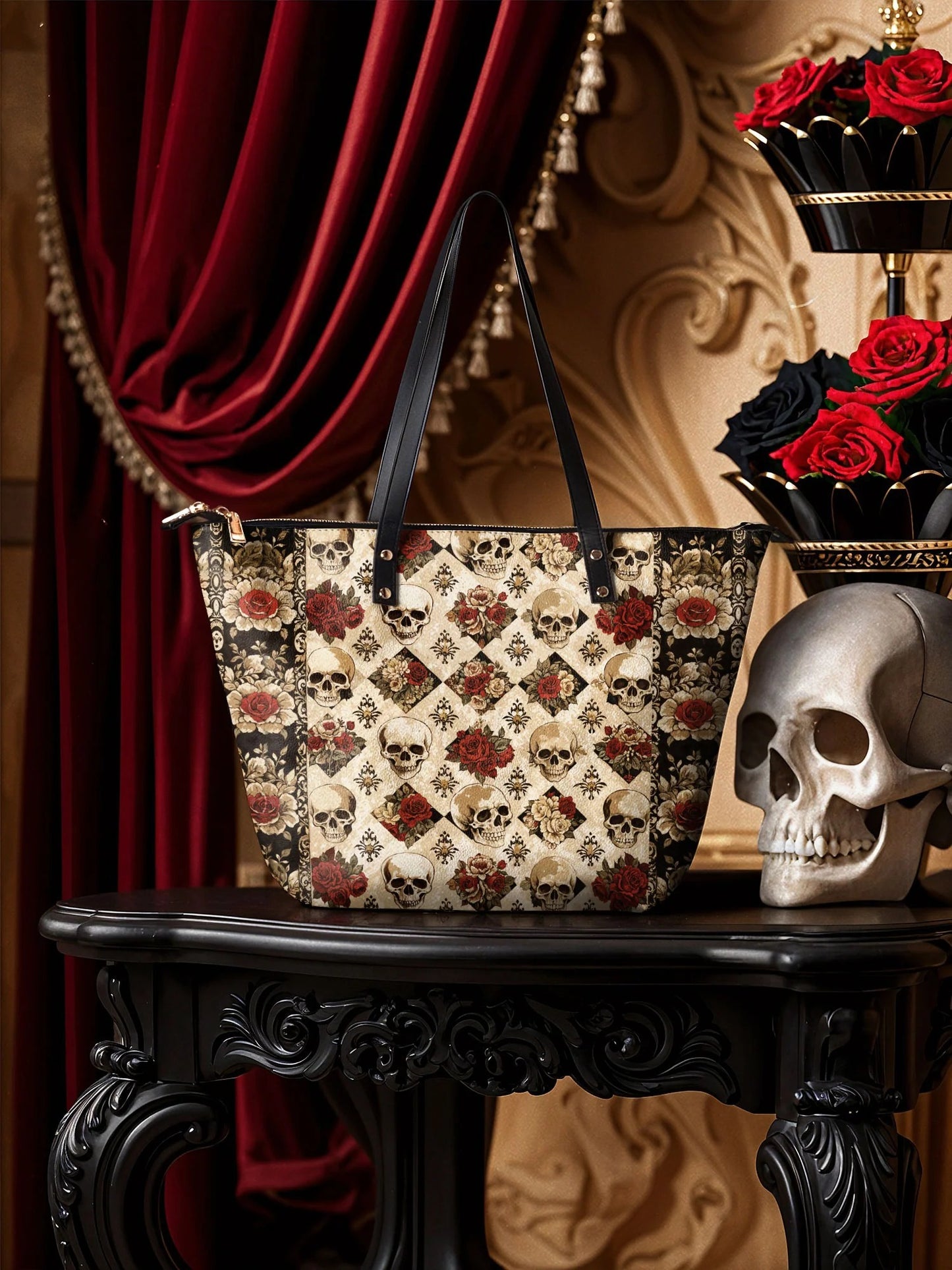 "Mournaire" Leather Tote Bag Matching Set (FREE WALLET)