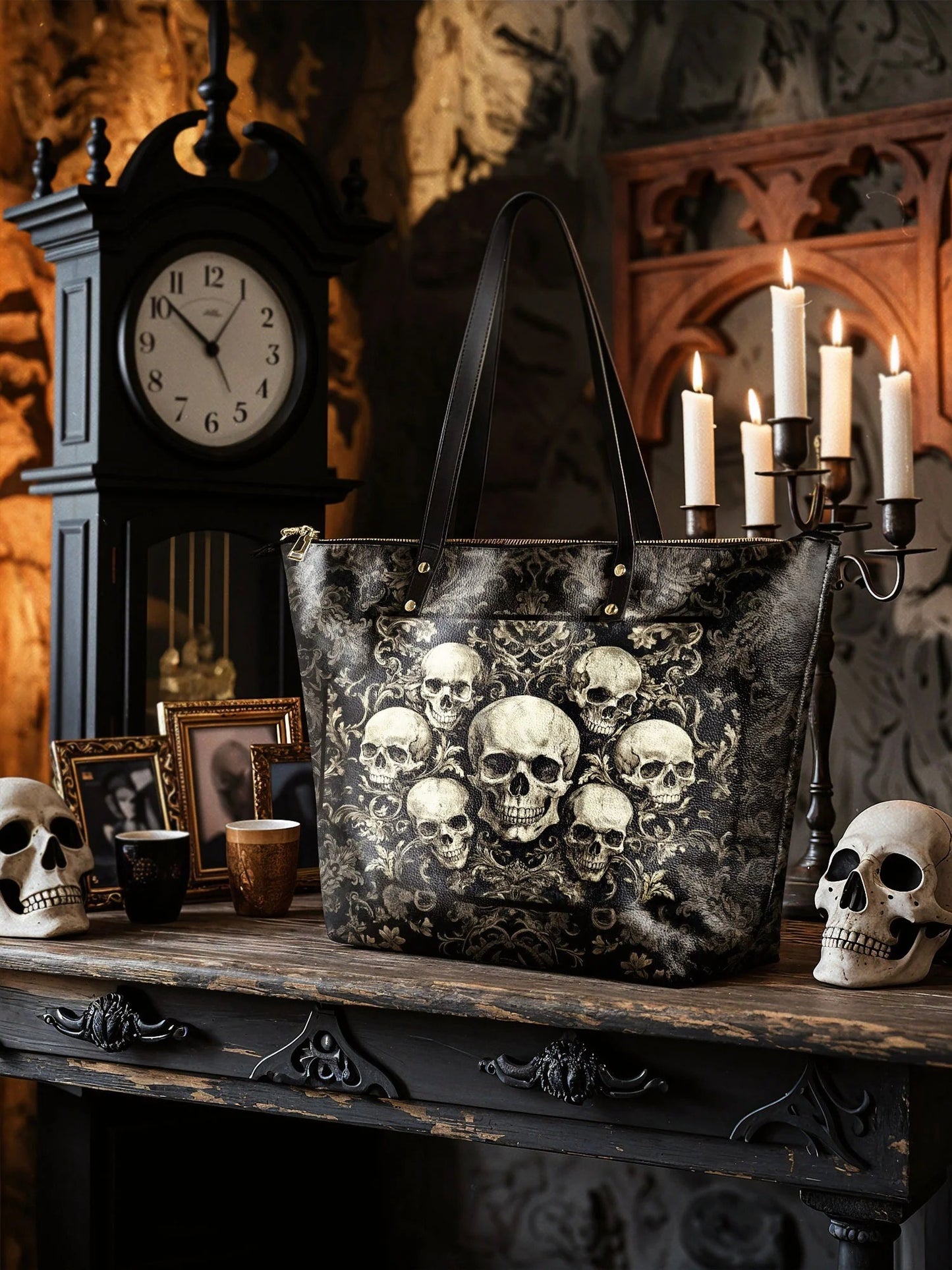 "Deathmark" Leather Tote Bag Matching Set (FREE WALLET)