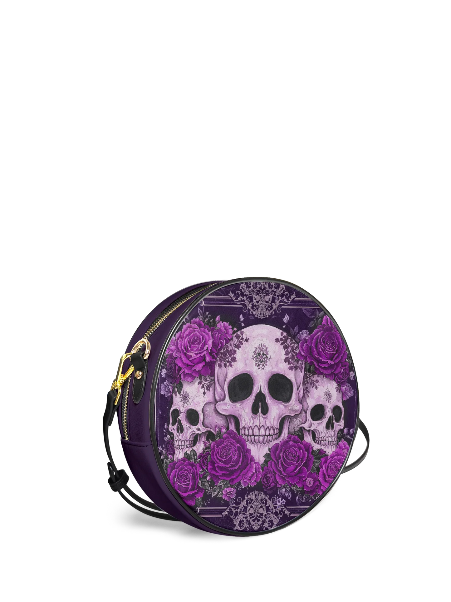 "Bloodrose" Poison Plum Circle Crossbody Bag