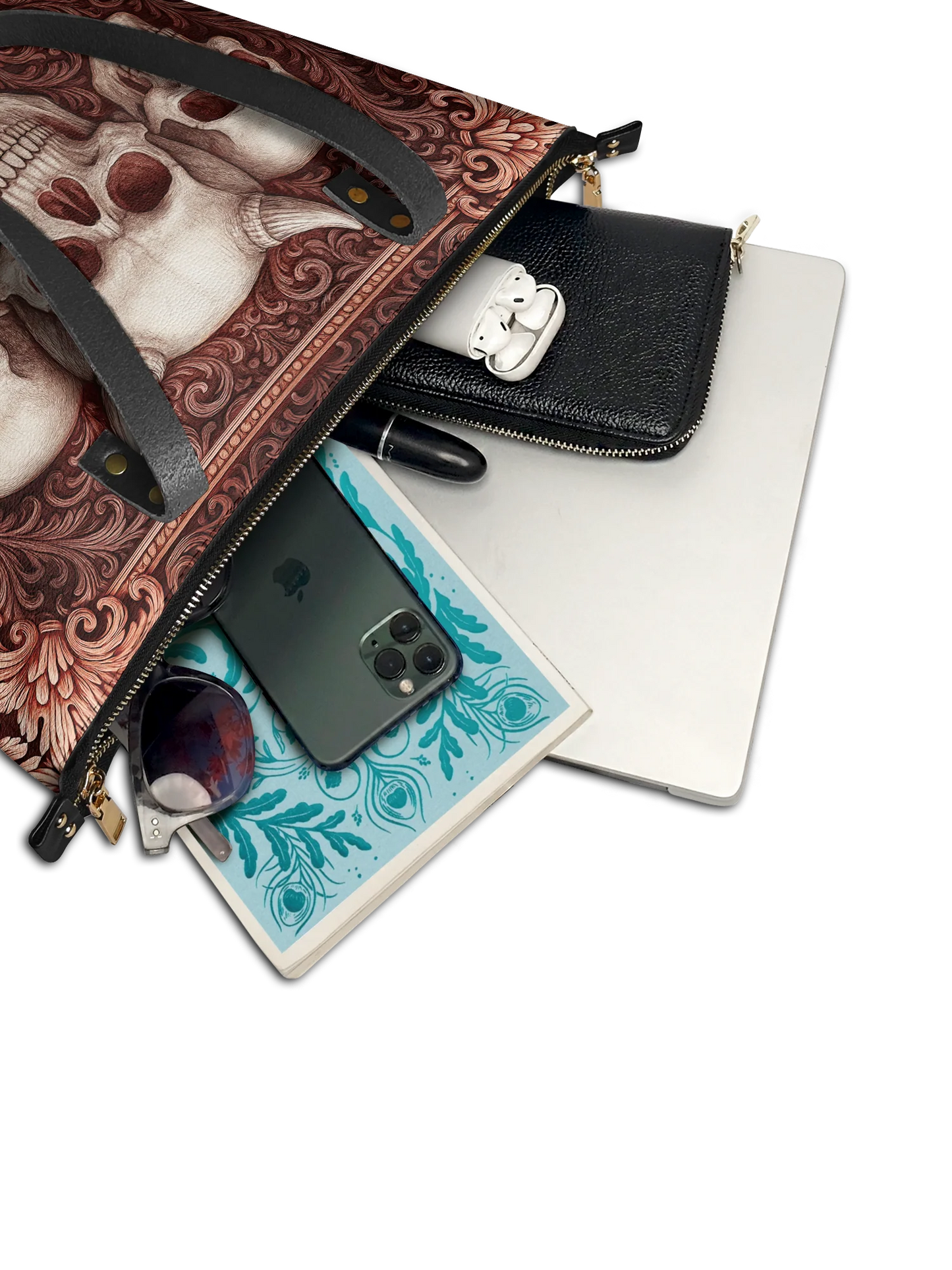 "Triskelion" Leather Tote Bag Matching Set (FREE WALLET)
