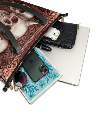 "Triskelion" Leather Tote Bag Matching Set (FREE WALLET)