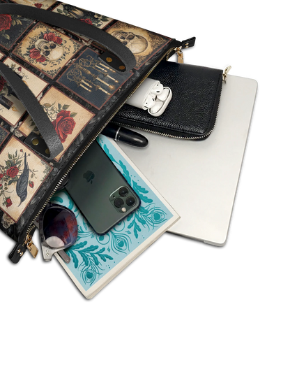 "Blacklitany" Leather Tote Bag Matching Set (FREE WALLET)