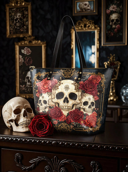 "Bloodrose" Leather Tote Bag Matching Set (FREE WALLET)